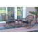 3pc Santa Maria Honey Rocker Wicker Chair Set - Midnight Blue Cushions