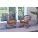 3pc Santa Maria Honey Rocker Wicker Chair Set - Orange Cushions