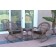 3pc Santa Maria Honey Rocker Wicker Chair Set - Black Cushions