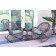 3pc Santa Maria Honey Rocker Wicker Chair Set - Sky Blue Cushions