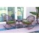3pc Santa Maria Honey Rocker Wicker Chair Set - Hunter Green Cushions