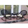 3pc Santa Maria Black Rocker Wicker Chair Set - Ivory Cushions