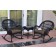 3pc Santa Maria Black Rocker Wicker Chair Set - Brown Cushions