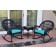 3pc Santa Maria Black Rocker Wicker Chair Set - Sky Blue Cushions