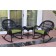 3pc Santa Maria Black Rocker Wicker Chair Set - Sage Green Cushions