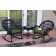 3pc Santa Maria Black Rocker Wicker Chair Set - Hunter Green Cushions
