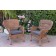Set of 2 Windsor Honey Resin Wicker Chair with Steel Blue Cushion