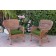 Set of 2 Windsor Honey Resin Wicker Chair with Hunter Green Cushion