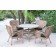 5pc Windsor Honey Wicker Dining Set - Black Cushions