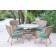 5pc Windsor Honey Wicker Dining Set - Turquoise Cushions