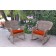 Set of 2 Windsor Honey Resin Wicker Rocker Chair with Brick Red Cushions