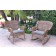 Set of 2 Windsor Honey Resin Wicker Rocker Chair with Steel Blue Cushions