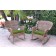 Set of 2 Windsor Honey Resin Wicker Rocker Chair with Hunter Green Cushions