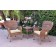 Windsor Honey Wicker Chair And End Table Set With Ivory Chair Cushion