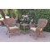 Windsor Honey Wicker Chair And End Table Set With Tan Chair Cushion