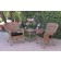 Windsor Honey Wicker Chair And End Table Set With Black Chair Cushion