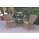 Windsor Honey Wicker Chair And End Table Set With Sage Green Chair Cushion