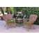 Windsor Honey Wicker Chair And End Table Set With Hunter Green Chair Cushion