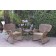 Windsor Honey Wicker Rocker Chair And End Table Set With Tan Chair Cushion