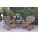 Windsor Honey Wicker Rocker Chair And End Table Set With Brown Chair Cushion