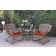 Windsor Honey Wicker Rocker Chair And End Table Set With Brick Red Chair Cushion