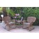 Windsor Honey Wicker Rocker Chair And End Table Set With Steel Blue Chair Cushion