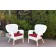 Set of 2 Windsor White Resin Wicker Chair with Red Cushion