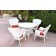 5pc Windsor White Wicker Dining Set - Brick Red Cushions