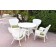 5pc Windsor White Wicker Dining Set - Sage Green Cushions