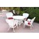 5pc Windsor White Wicker Dining Set - Red Cushions