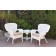 Windsor White Wicker Chair And End Table Set With Tan Chair Cushion