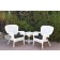 Windsor White Wicker Chair And End Table Set With Black Chair Cushion