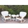 Windsor White Wicker Rocker Chair And End Table Set With Brown Chair Cushion