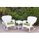 Windsor White Wicker Rocker Chair And End Table Set With Hunter Green Chair Cushion