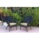 Set of 2 Windsor Black Resin Wicker Chair with Ivory Cushion