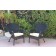 Set of 2 Windsor Black Resin Wicker Chair with Tan Cushions