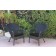 Set of 2 Windsor Black Resin Wicker Chair with Black Cushions