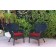 Set of 2 Windsor Black Resin Wicker Chair with Red Cushion