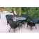 5pc Windsor Black Wicker Dining Set - Black Cushions