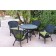 5pc Windsor Black Wicker Dining Set - Sage Green Cushions