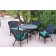 5pc Windsor Black Wicker Dining Set - Turquoise Cushions
