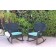 Set of 2 Windsor Black  Resin Wicker Rocker Chair with Sky Blue Cushions