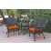 Set of 2 Windsor Espresso Resin Wicker Chair with Orange Cushions