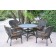 5pc Windsor Espresso Wicker Dining Set with Brown Cushions