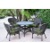 5pc Windsor Espresso Wicker Dining Set with Hunter Green Cushions