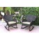 Set of 2 Windsor Espresso Resin Wicker Rocker Chair with Ivory Cushions