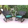 Set of 2 Windsor Espresso Resin Wicker Rocker Chair with Turquoise Cushions