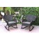 Set of 2 Windsor Espresso Resin Wicker Rocker Chair with Steel Blue Cushions
