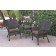 Windsor Espresso Wicker Chair And End Table Set With Brown Chair Cushion