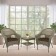 Set of 3 Grey Resin Wicker Clark Single Chair with 2 inch Brown Cushion and End Table